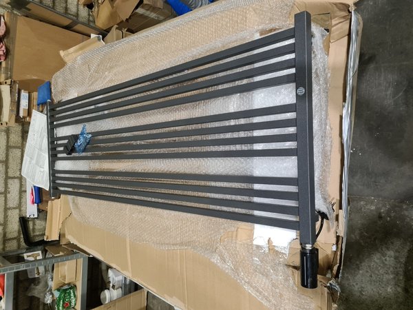 Radiator 160 x 60 cm antraciet metallic elektrisch