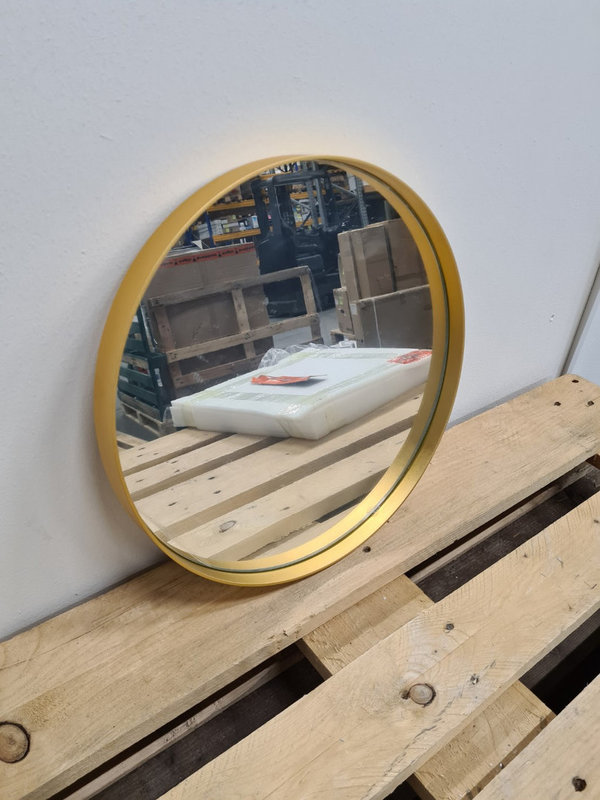 Spiegel rond 40 cm mat goud