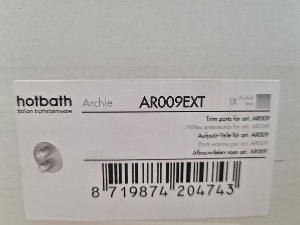 Hotbath Archie Afbouwdeel Inbouw Thermostaat Met 2 wegs RVS 316 AR009EXTIX