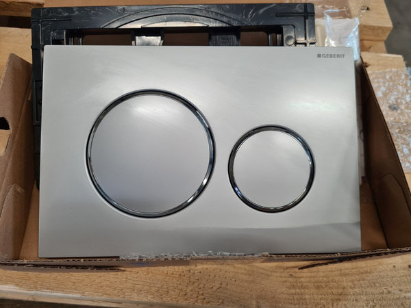 Drukplaat Sigma20 geborsteld RVS met gepolijste ringen