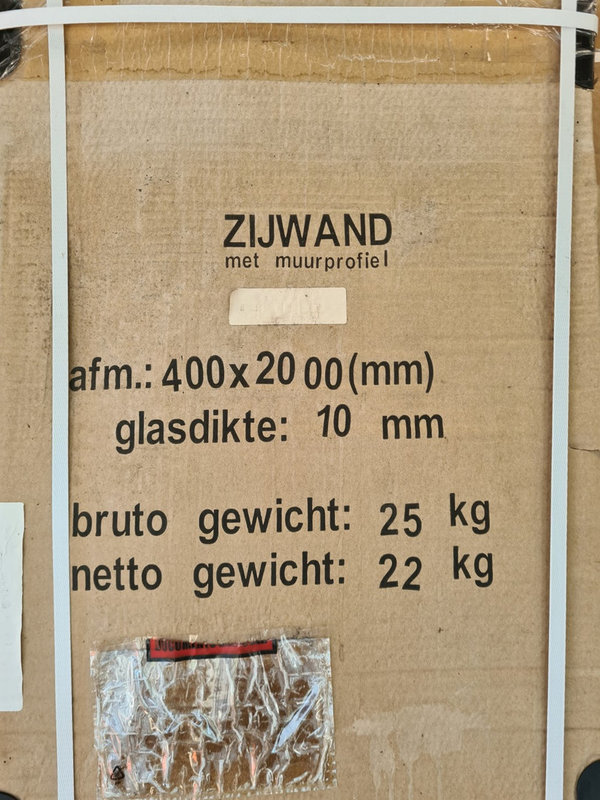 Wiesbaden Douchewand 40 x 200 cm met chroom muurprofiel en helder glas