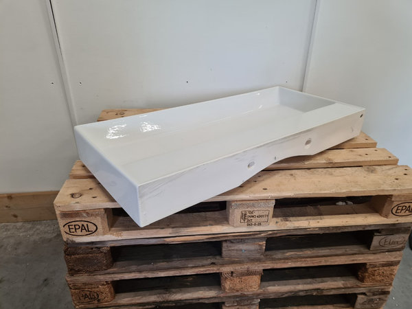 Wastafel 101,5 x 46 cm wit keramiek zonder kraangat