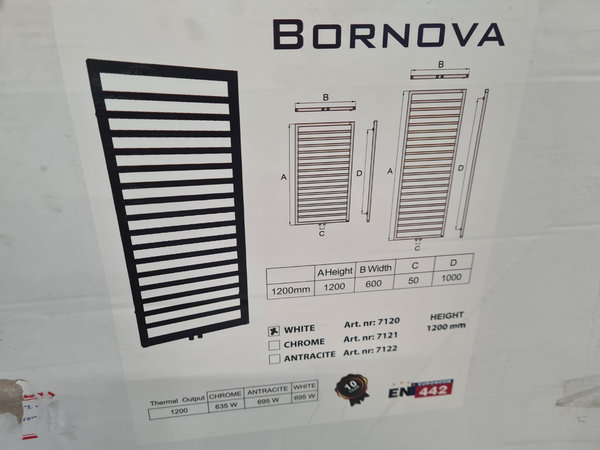 Bornova Radiator 120 x 60 cm wit 695 watt