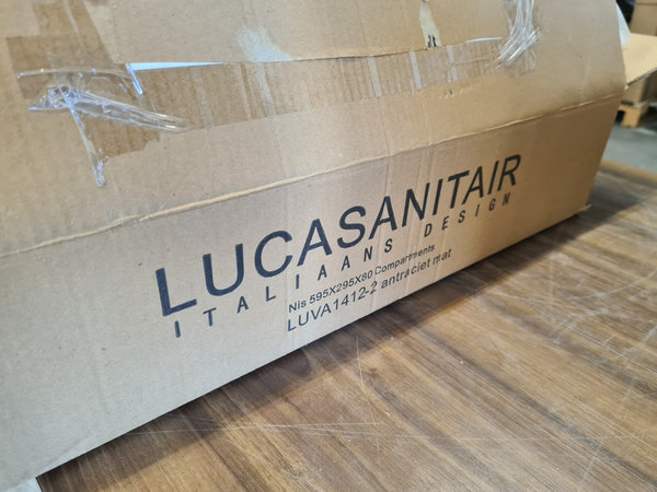 Luca Sanitair Inbouwnis 59,5 x 29,5 x 8 cm 2 vakken antraciet