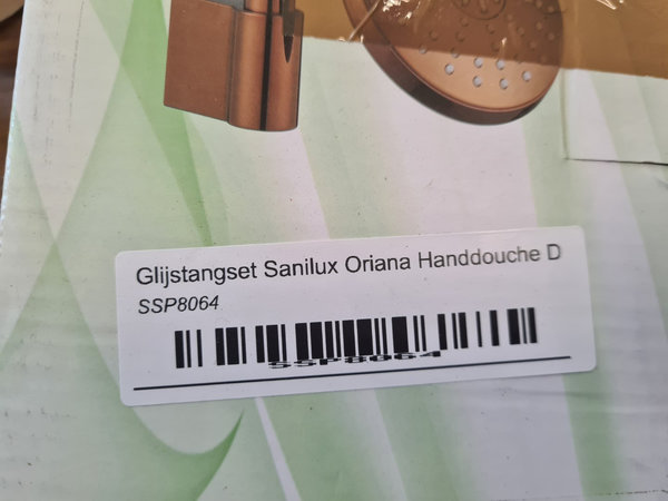 Sanilux Glijstangset met handdouche, doucheslang en handdouchehouder glanzend brons