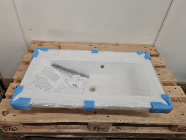 Wastafel 80 x 45 cm mat wit zonder kraangat composiet (B)