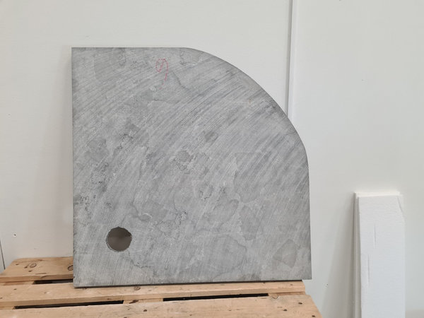 Sanilux Douchevloer 90 x 90 x 4 cm kwart rond natuursteen bleustone