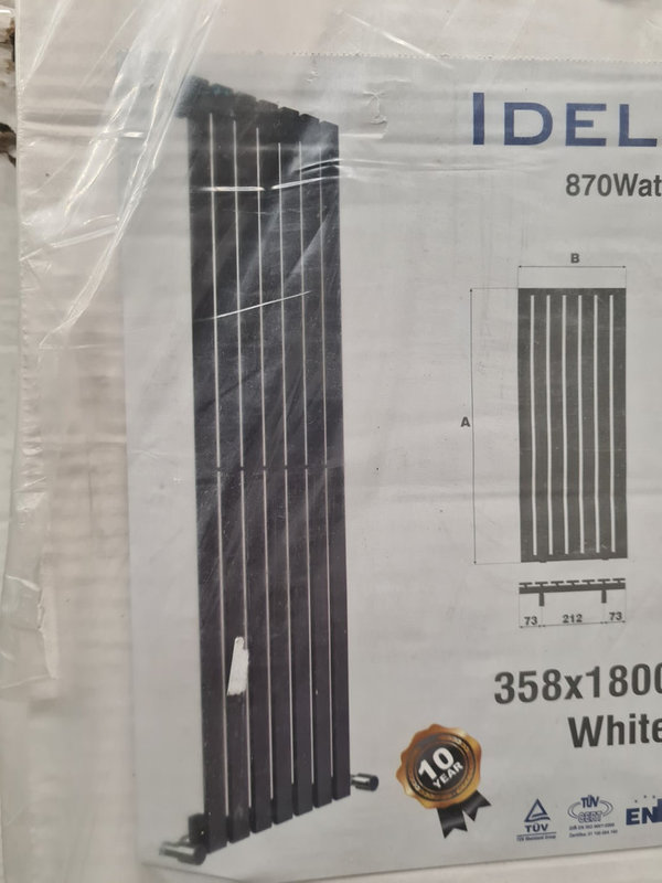 Eastbrook Idella radiator 180 x 36 cm wit zij aansluiting