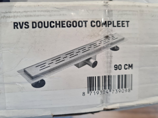 Douchegoot 90 cm RVS