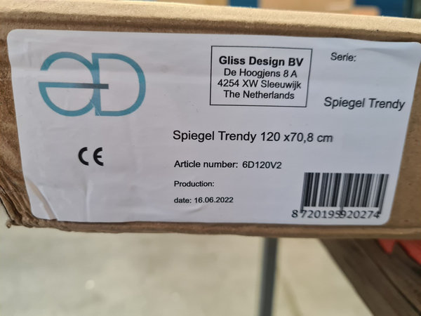 Spiegel Gliss Design Trendy Oval LED Verlichting 120 x 70 cm