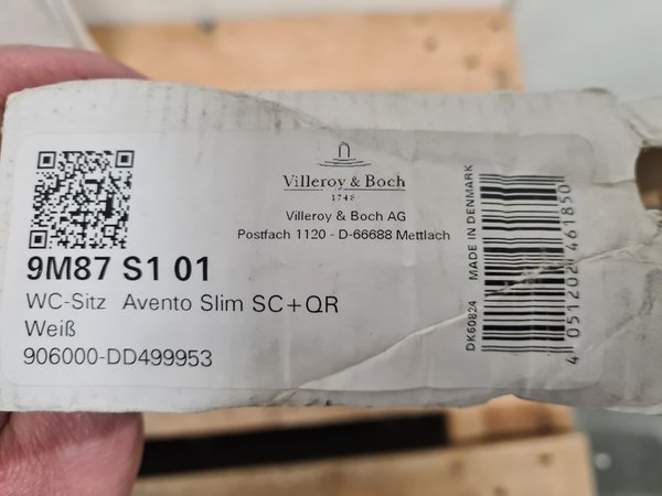 Villeroy & Boch Avento closetzitting compact afneembaar met softclose en deksel 35,8 x 43,2 cm Wit