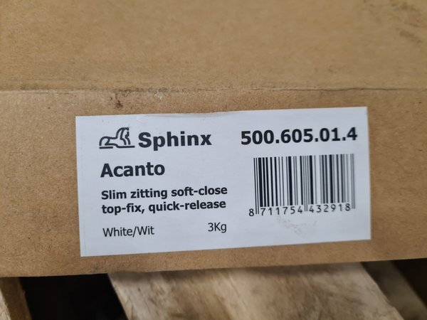 Sphinx Acanto Slim Seat Closetzitting 35,6 x 43,7 x 4,9 cm Wit