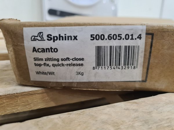 Sphinx Acanto Slim Seat Closetzitting 35,6 x 43,7 x 4,9 cm Wit zonder bevestiging