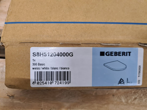 Geberit 300 Basic Closetzitting met deksel topfix sofclose 37x44,5 cm Wit
