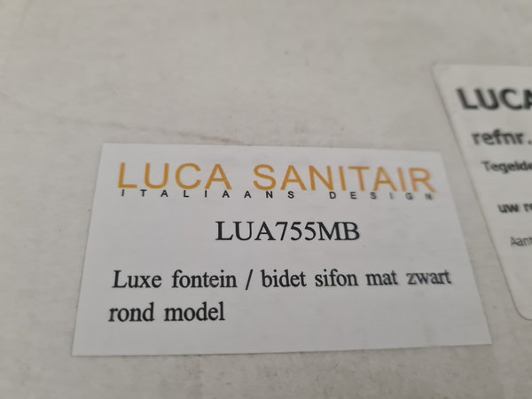 Luca sanitair sifon mat zwart LUA755MB