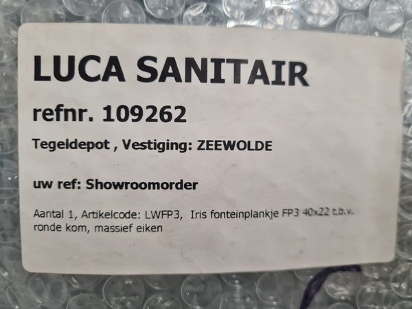 Luca sanitair Iris fonteinschapje 35 x 18,5 cm eiken LWFP2