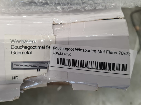Douchegoot Wiesbaden Met Flens 70 x 7cm 6.7cm Diep Gunmetal
