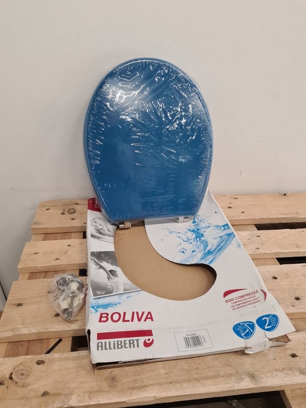 Toiletzitting Allibert Bolivia Geperst Hout 36,2x5,2x45 cm Glanzend Blauw (B)